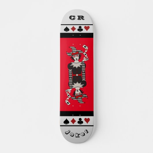 Speciaal rood en zwart "joker"-skateboard skateboard (Voorkant)
