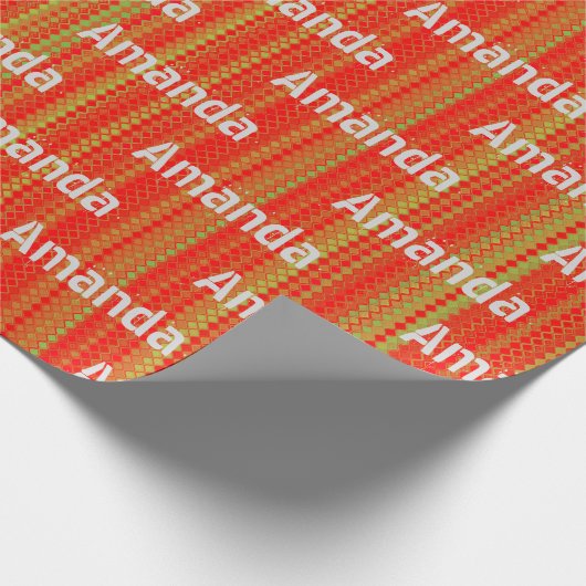 Speciaal rood groen gestreept cadeaupapier (Hoek)