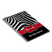 Speciaal rood zwart-wit Zebra Stripe Journal Notitieboek (Rechterzijde)