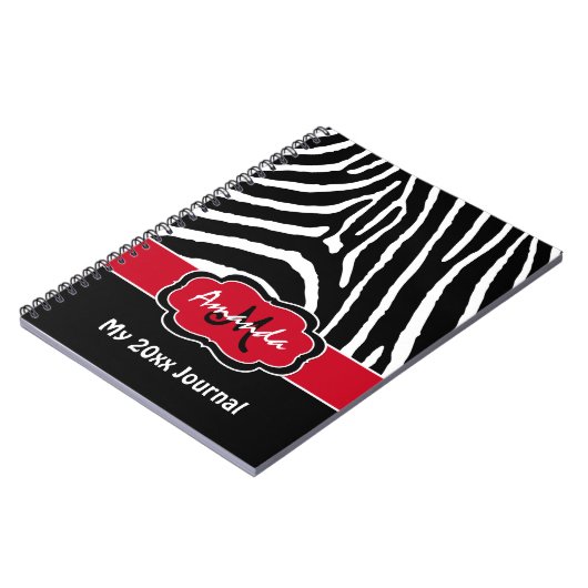 Speciaal rood zwart-wit Zebra Stripe Journal Notitieboek (Linkerzijde)