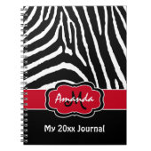 Speciaal rood zwart-wit Zebra Stripe Journal Notitieboek (Voorkant)
