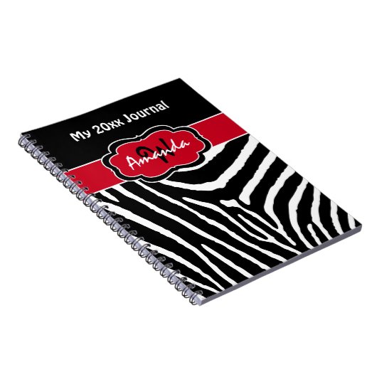 Speciaal rood zwart-wit Zebra Stripe Journal Notitieboek (Rechterzijde)