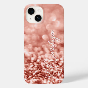 Speciaal Roos Gold Glitter Case-Mate iPhone 14 Hoesje