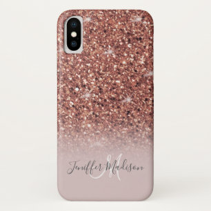 Speciaal Roos Gold Glitter drijft meisje luxe  iPhone X Hoesje