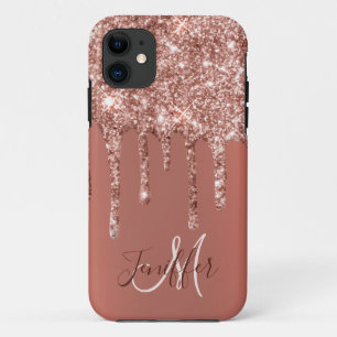 Speciaal Roos Gold Glitter drijft meisje luxe iPhone 11 Hoesje