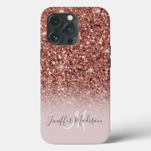 Speciaal Roos Gold Glitter drijft meisje luxe iPhone 13 Pro Hoesje