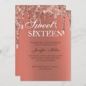 Speciaal Roos Gold Glitter drijft meisje luxe Kaart (Voorkant / Achterkant)