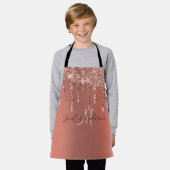 Speciaal Roos Gold Glitter drijft meisje luxe Schort (Gedragen)