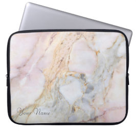 Speciaal Roos Gold Grey Marble Laptop Hoesje Sleeve