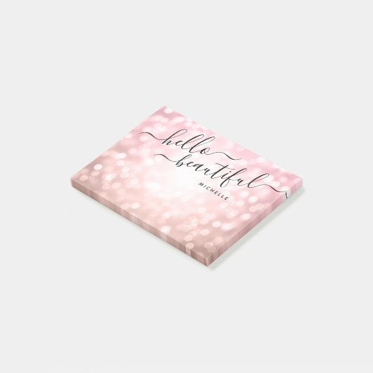 Speciaal Roos Gold Licht "Hallo mooi" Post-it® Notes (Schuin)