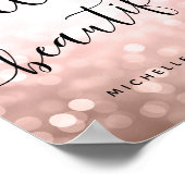 Speciaal Roos Gold Licht "Hallo mooi" Poster (Hoek)