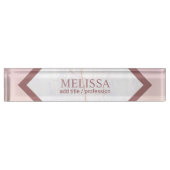 Speciaal Roos Gold Marble Geometric Naambordje (Voorkant)