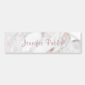 Speciaal Roos Gold Marble Handwrited Script Bumpersticker (Voorkant)