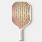 Speciaal Roos Gold Stripes monogrammen Pickleball Paddle (Achterkant)