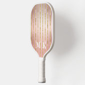 Speciaal Roos Gold Stripes monogrammen Pickleball Paddle (Links)