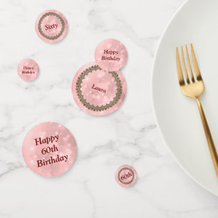 Speciaal roze, 60ste verjaardag confetti