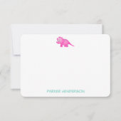 Speciaal roze Baby Dinosaur Stationery Bedankkaart (Voorkant)