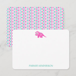 Speciaal roze Baby Dinosaur Stationery Bedankkaart