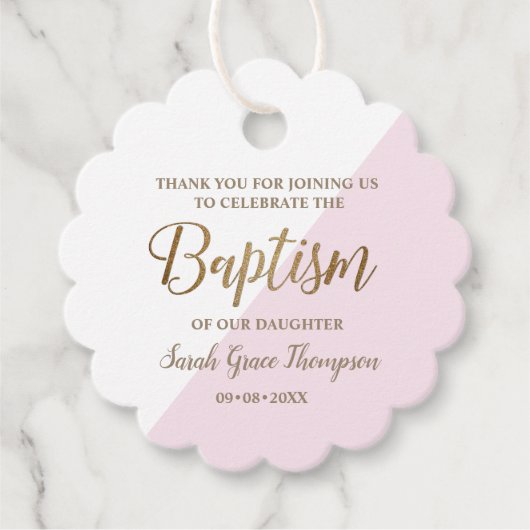 Speciaal roze babyboomkapsel bedankt bedankjes labels (Voorkant)