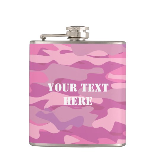 Speciaal roze drink van het leger Camouflage Heupfles (Voorkant)