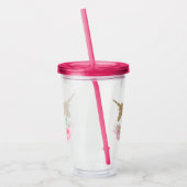 Speciaal roze en faux Gold Glitter Unicorn Acryl Drinkbeker (Links)
