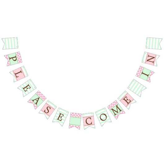 Speciaal roze en Mint Marketing Bunting Flag Vlaggetjes (Alle)