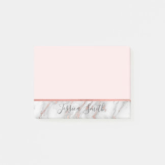 Speciaal roze Faux Gold Roos Foil Marble Post-it® Notes