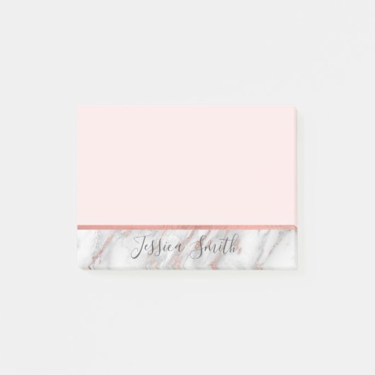 Speciaal roze Faux Gold Roos Foil Marble Post-it® Notes (Voorkant)