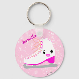 Speciaal roze ijs Schaats Cute Kawaii Figuur Sleutelhanger