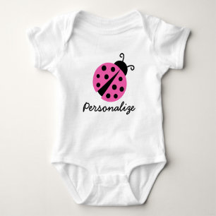 Speciaal roze ladybug-kindermeisje romper