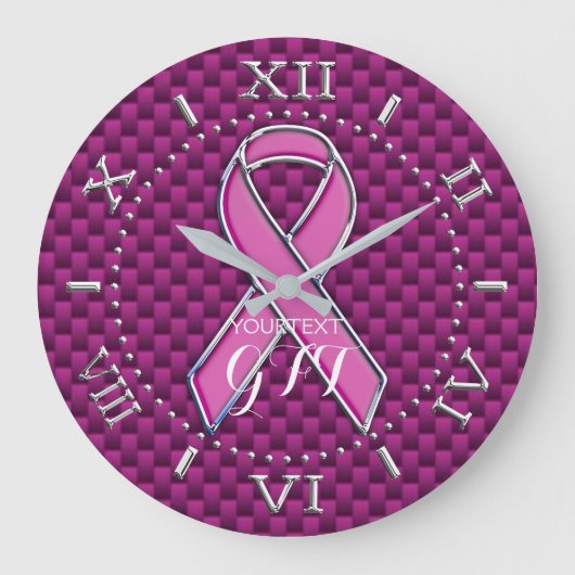 Speciaal roze lintbewustzijn op een grote klok (Voorkant)