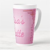 Speciaal roze ontworpen latte mok (Rechterhoek)
