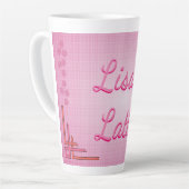 Speciaal roze ontworpen latte mok (Linkerhoek)