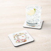 Speciaal roze paasmakerij-Waterverf Bier Onderzetter (Rechterzijde)