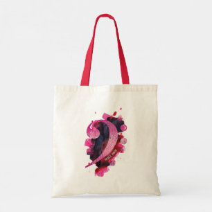 Speciaal roze Piano Grand Personeelsmuziek Tote Bag