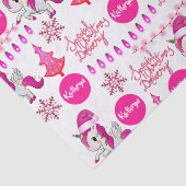 Speciaal roze Unicorns kerstpapier Tissuepapier (Detail)