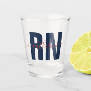 Speciaal Rt. Geregistreerd zurenblauw & rood  Shot Glas