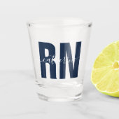 Speciaal Rt. Geregistreerd zurenblauw & wit Shot Glas (Voorkant)