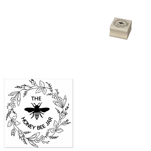 Speciaal Rubberstempel - HoneyBee Jar Rubberstempel (Gestempeld)