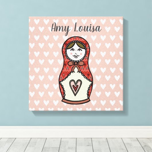 Speciaal Russisch Doll Matryoshka Canvas (Insitu (Houten vloer))