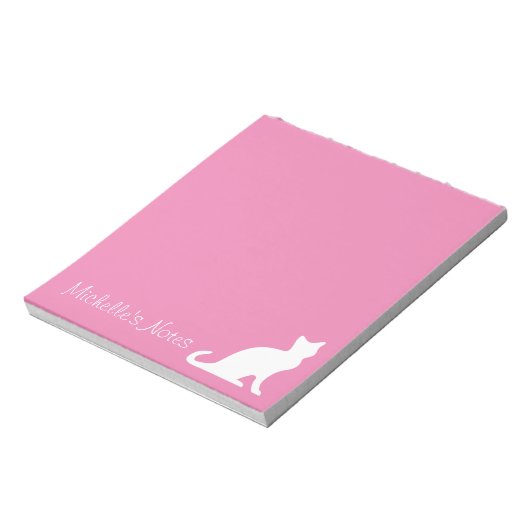 Speciaal schattig roze en wittekende memo notitieblok (Gedraaid)
