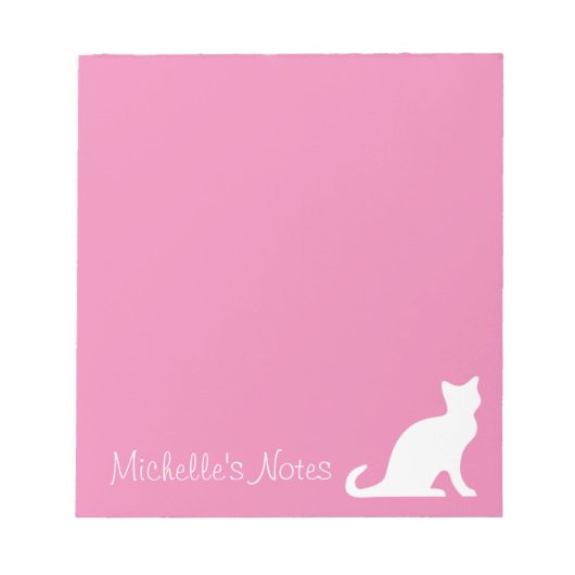 Speciaal schattig roze en wittekende memo notitieblok (Voorkant)