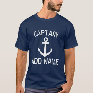 Speciaal scheepskapitein de naam marineankershirte t-shirt