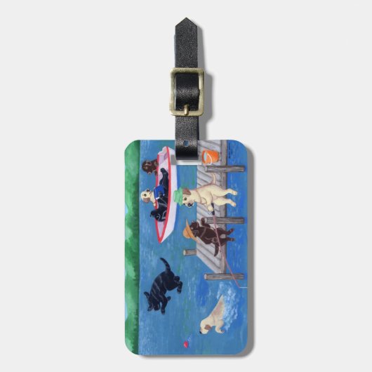 Speciaal schilderen van het Fun Labradors-meer Bagagelabel (Voorkant verticaal)