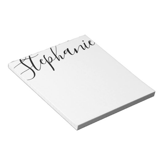 Speciaal Script Name Black & White Notitieblok (Schuin)