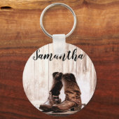 Speciaal Sleutelhanger Boots Country Rustic Wester (Voorkant)