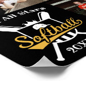 Speciaal Softball-fotocollage - team # Poster (Hoek)