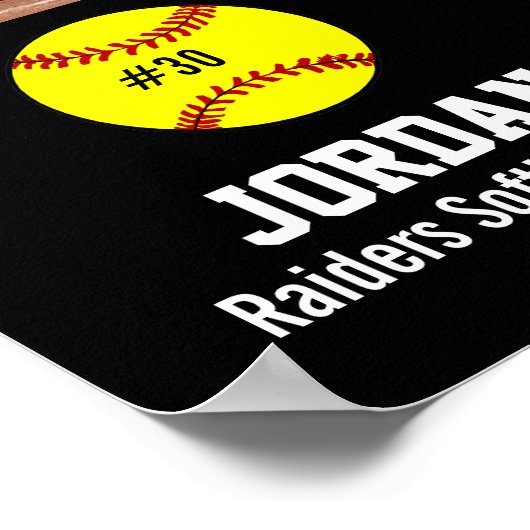 Speciaal Softball-fotocollage - team # Poster (Hoek)