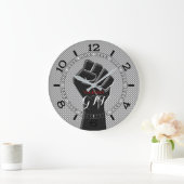 Speciaal solidair vuist koolstofvezeldecor grote klok (Huis)