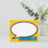 Speciaal Spraakbubble Fun Comic Book Briefkaart (Staand voorkant)